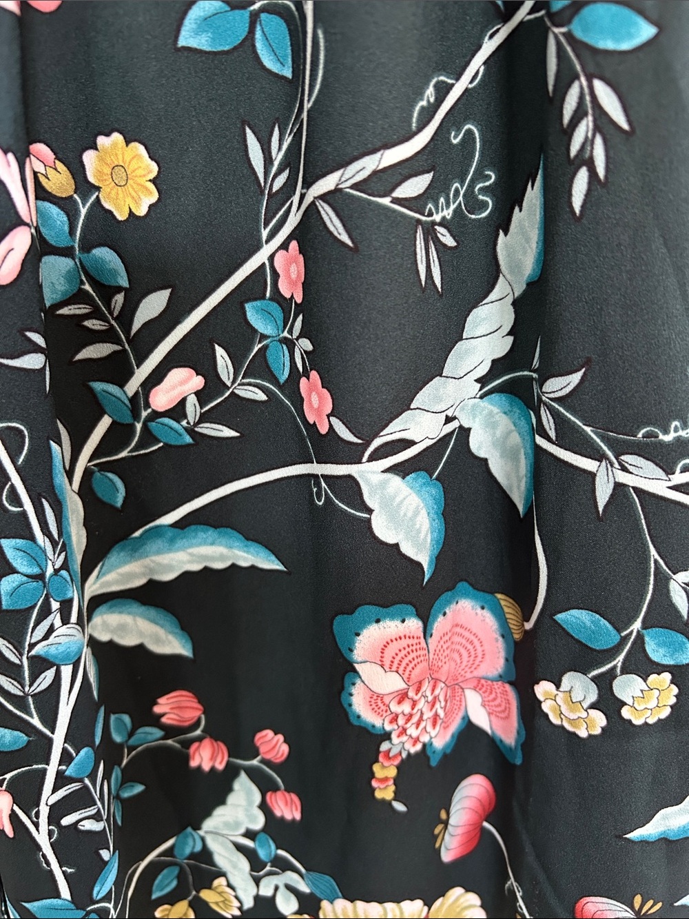LOFT Women's Dark Green Floral Belted Dress-size SP - Picture 4 of 12